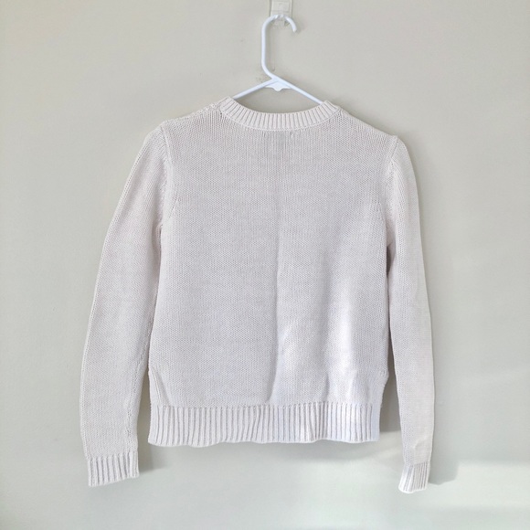 Gap Crewneck Droptail Cotton Sweater Cream/White Small - Picture 4 of 4